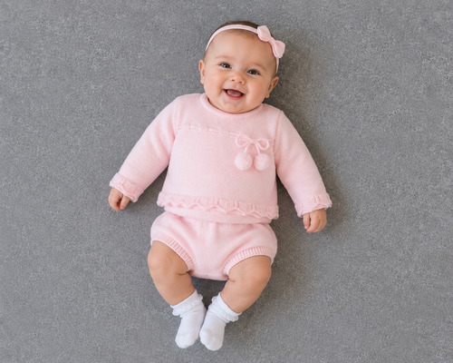Pink Sardon Jam Pants Set Pink 26MC-214