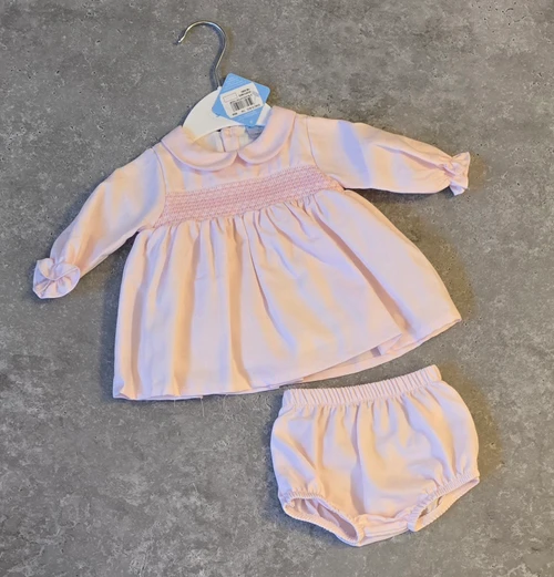 Sardon Smocked Dress Pink 26CB-623
