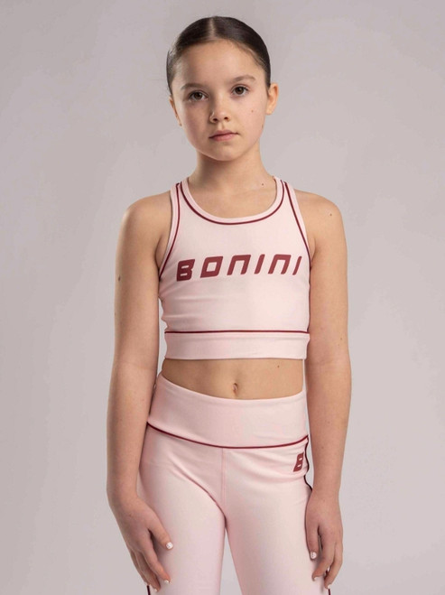 Bonini Piping Sport Crop Top Revive Pink/ Burgundy BNC017