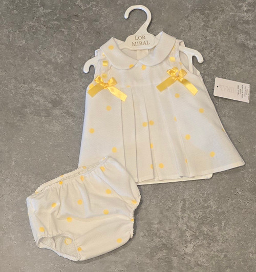 Lor Miral Baby Dress and Pants White/ Lemon 51019 Lor Miral Baby Dress and Pants White/ Lemon 51019
