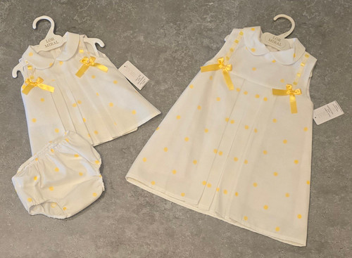 Lor Miral Baby Dress and Pants White/ Lemon 51019 Lor Miral Baby Dress and Pants White/ Lemon 51019