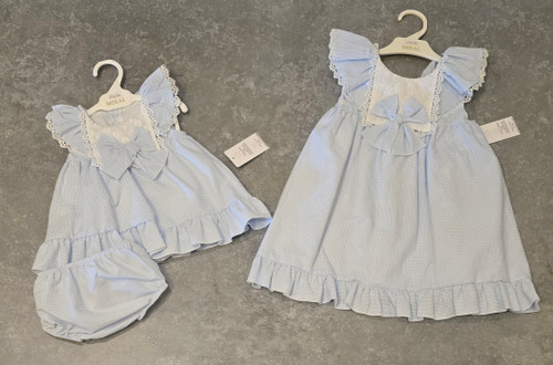 Lor Miral Baby Dress and Pants Blue/White 51001 Lor Miral Baby Dress and Pants Blue/White 51001
