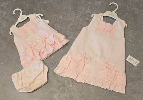 Lor Miral Baby Dress and Pants Pink/White 51021 Lor Miral Baby Dress and Pants Pink/White 51021