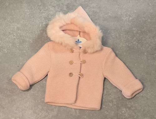 Sardon Fur Hooded Jacket 24VE-317 25VE-317 Dusky Pink Sardon Fur Hooded Jacket 24VE-317 25VE-317 Dusky Pink