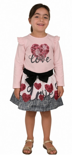 Giorgio Bambini Skirt Set Love Pink YG16 Giorgio Bambini Skirt Set Love Pink YG16