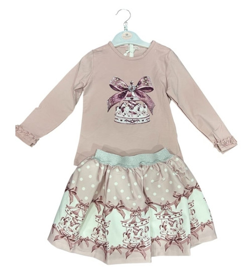 Giorgio Bambini Skirt Set Carousel Pink YG12 Giorgio Bambini Skirt Set Carousel Pink YG12