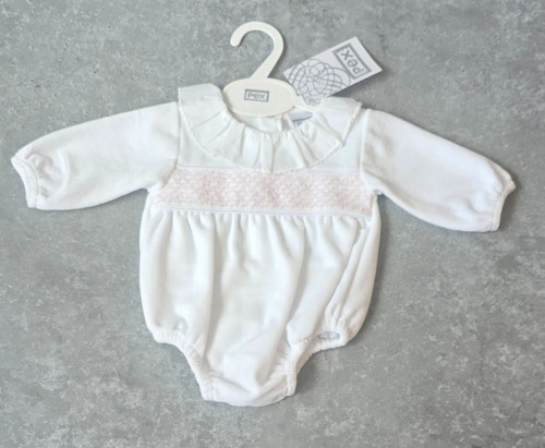 Pex Evie Romper White/ Pink Pex Evie Romper White/ Pink