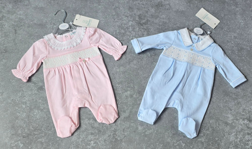 Mintini Pink All in one with Smocking MB6707 Mintini Pink All in one with Smocking MB6707