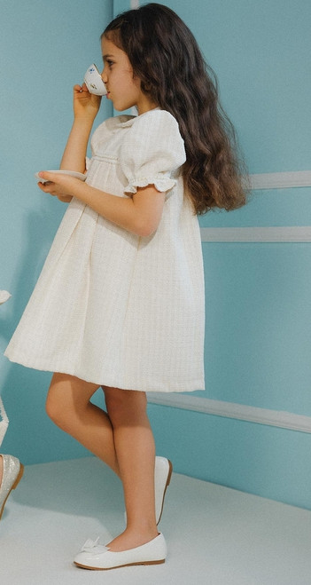 Chic by Deolinda Cream Shimmer Tweed Dress CBI25010 Chic by Deolinda Cream Shimmer Tweed Dress CBI25010