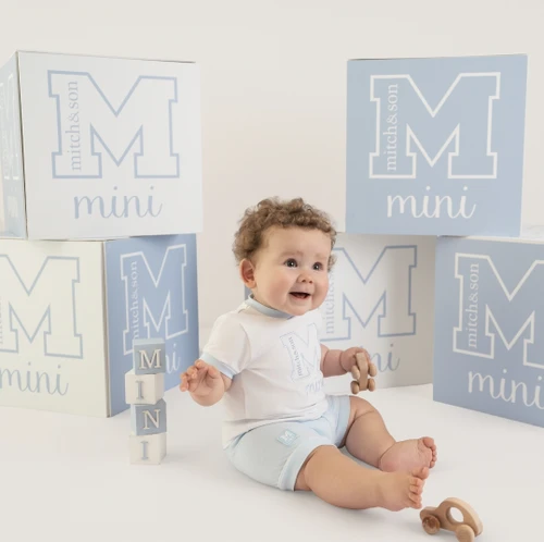 Mitch & Son Mini Nico Jersey Soft Short Set Blue