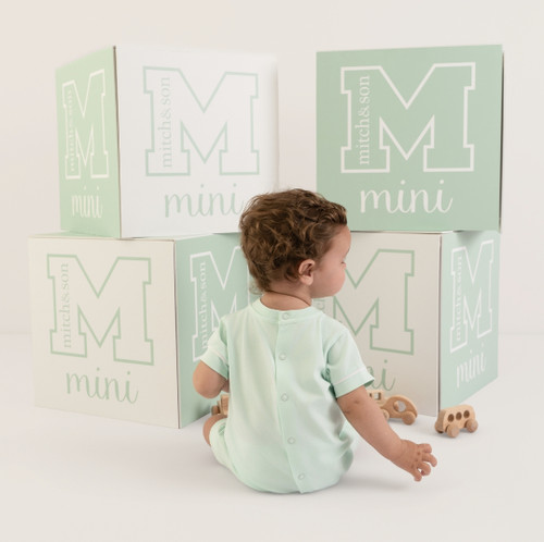 Mitch & Son Mini Nelson Jersey Romper Mint