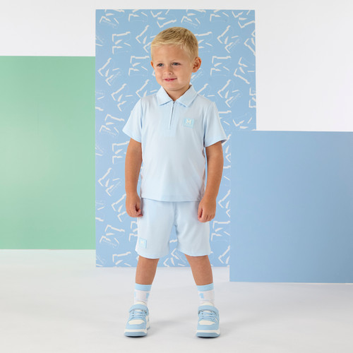 Mitch & Son Osiris Poly Polo Short Set Blue
