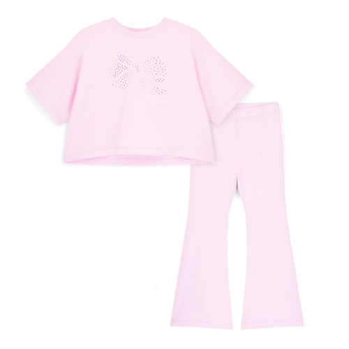 Adee Samantha Bow Flares Set Pink