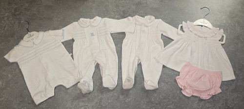 Deolinda Smocked Jam Pants Set Pink/ White DBV26704