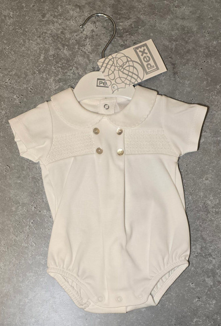 Pex Smocked Romper Ivory