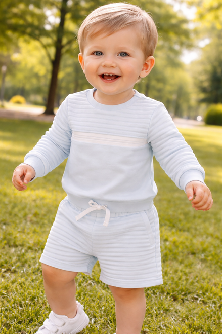 Pastels & Co Benson Blue Jumper Short Set