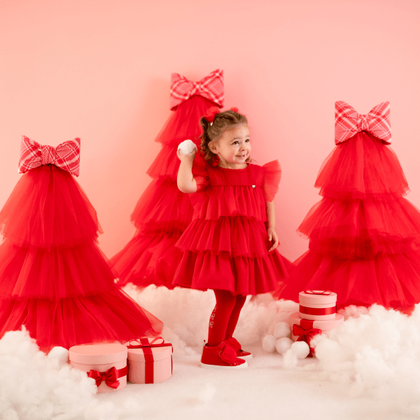 girl in red dress