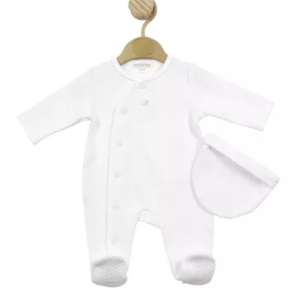 unisex babysuit in white