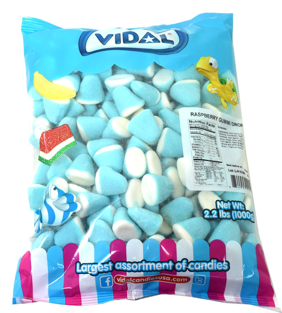 Blue & White Candy Gummi Drops 2.2lb Bag
