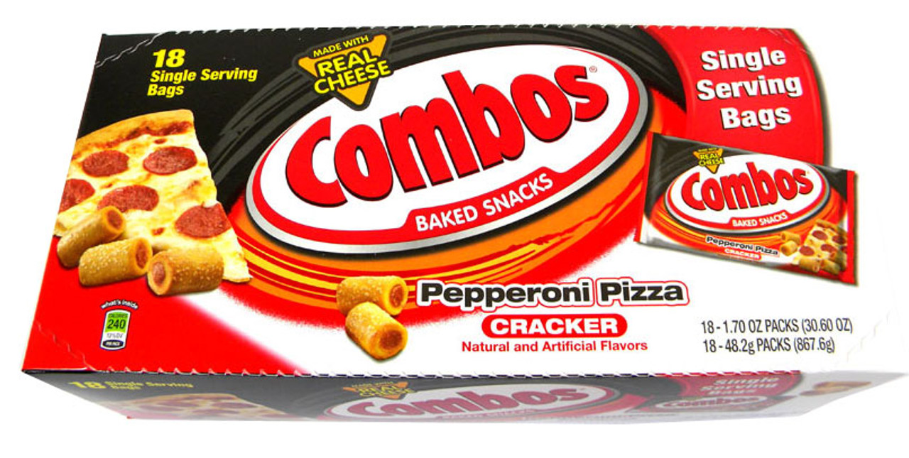 Combos Baked Snacks Pizza, Pepperoni - 18 count, 1.5 oz each
