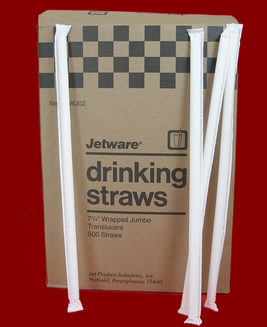 Choice 7 3/4 Jumbo White Wrapped Flex Straw - 400/Box