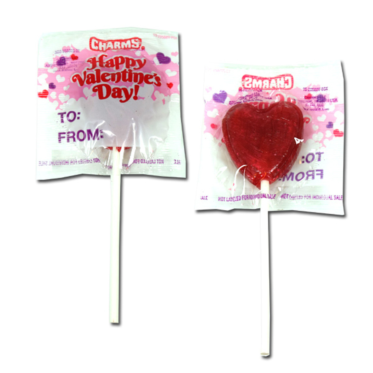  Charms Cherry Valentine Pops 25 count Bag - 2 Pack