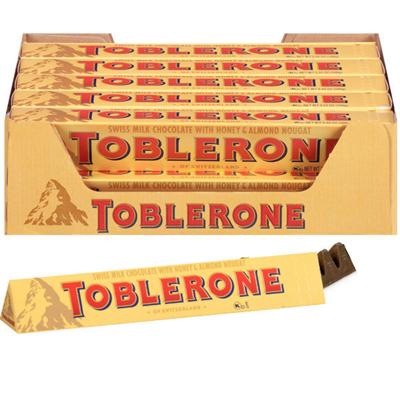 Toblerone Tiny Swiss Milk Chocolate Candy Bars with Honey and Almond  Nougat, 7.05 oz Bag