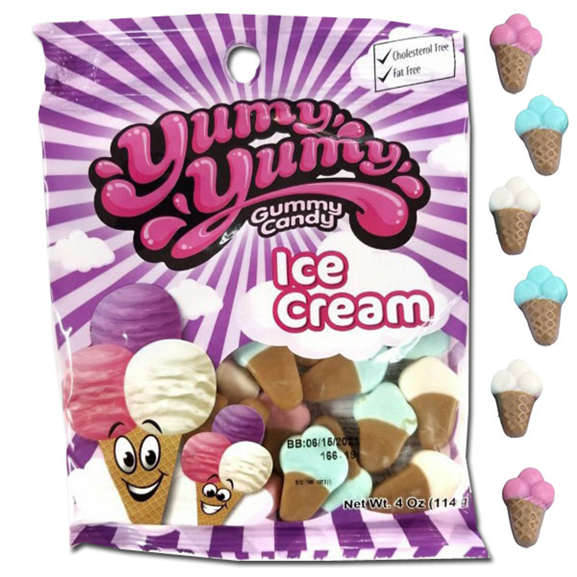 Yummy Gummi Ice Cream Cones 4oz 8214