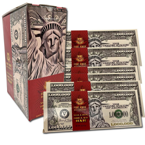 Fort Knox Million Dollar Chocolate Bar - 2oz / 12ct