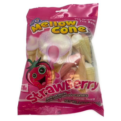 Mellow Cones Strawberry Jelly Filled Marshmallow Cones - 3.53oz