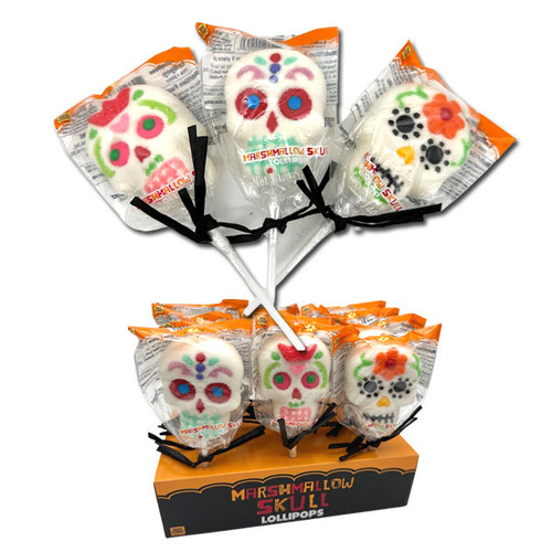 Day of the Dead Marshmallow Lollipops - 12ct