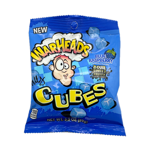 Warheads Blue Raspberry Cubes - 3.5oz