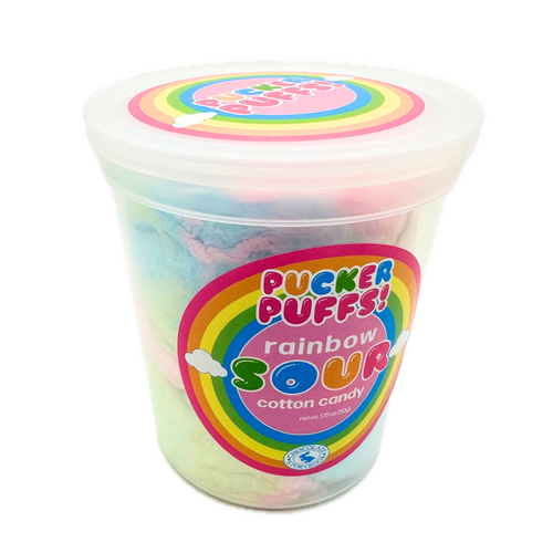 Pucker Puffs Sour Rainbow Cotton Candy - 1.75oz