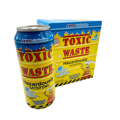 Toxic Waste Baneful Blue Raspberry Energy Drink - 16oz / 4ct
