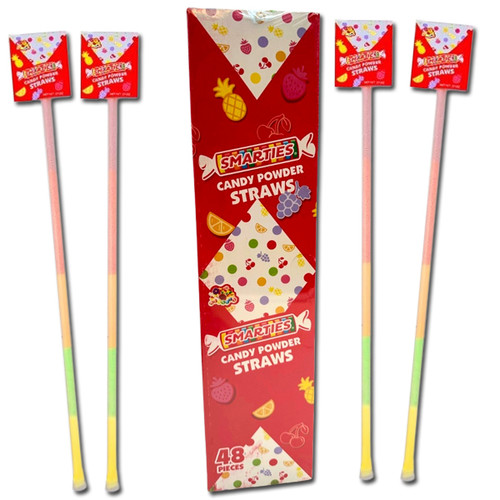 Smarties Candy Powder Straws - 0.37oz / 48ct