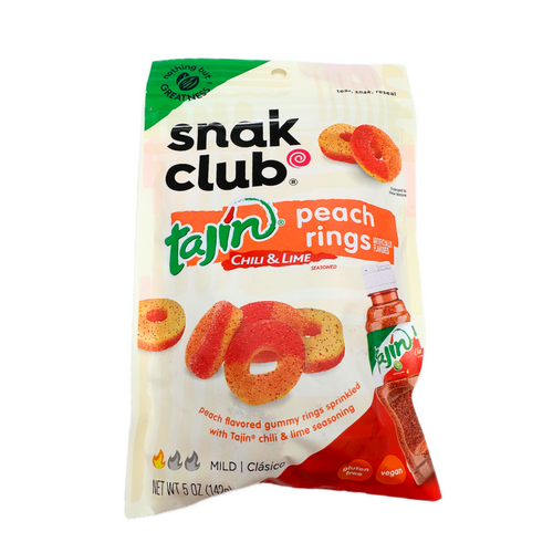 Snak Club Tajin Gummy Peach Rings - 5oz