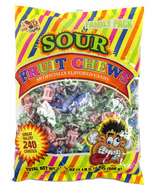 Alberts Assorted Sour Fruit Penny Candy Chews 240 Count