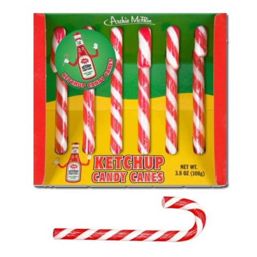 Ketchup Candy Canes 6 Count Archie McPhee