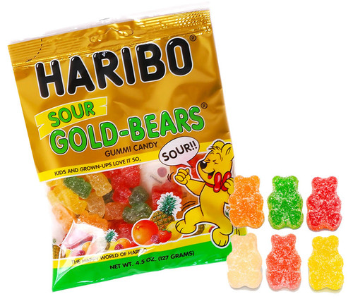 Haribo Sour Gummi Bears 4.5oz Bag