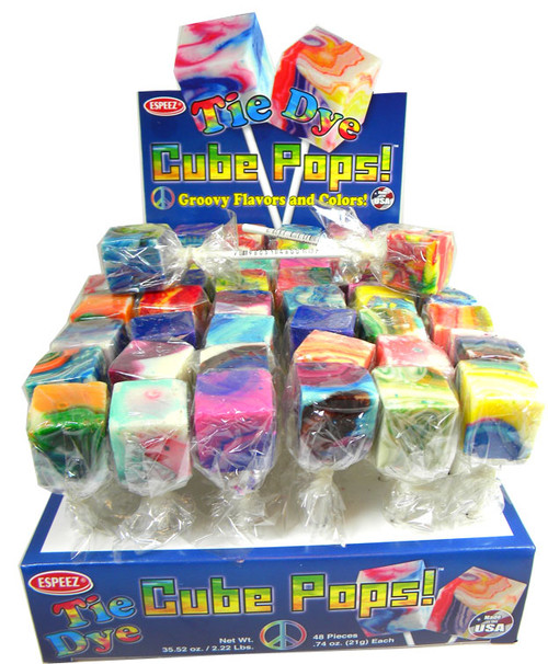 Tie Dye Cube Lollipops 48 Count