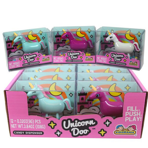 Unicorn Doo Doo Candy & Dispenser 12 Count