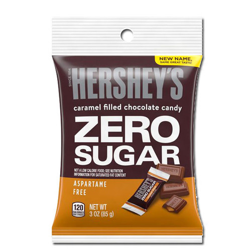 Hershey's Sugar Free Chocolate Caramel Bars 3oz Bag