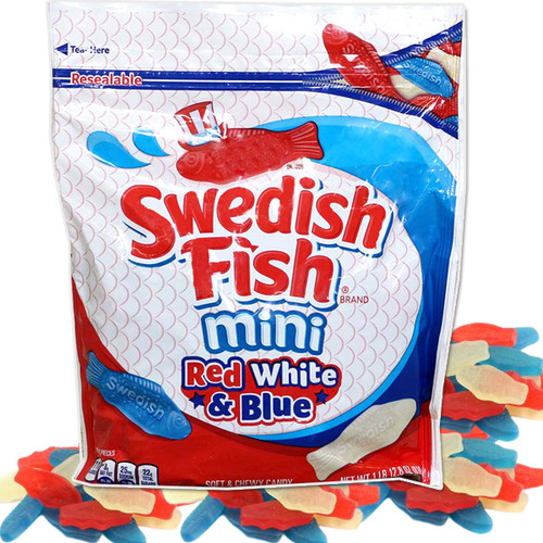 Red White & Blue Swedish Gummi Fish