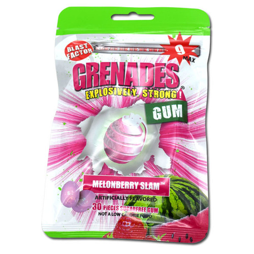 Grenades Gum Melonberry Slam Sugar Free Chewing Gum