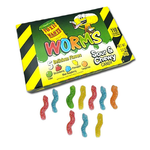 Toxic Waste Sour Gummi Worms Candies 3oz Box
