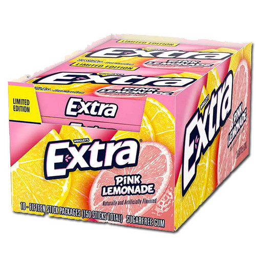 Extra Pink Lemonade Sugar Free Chewing Gum - 15 sticks / 10 count