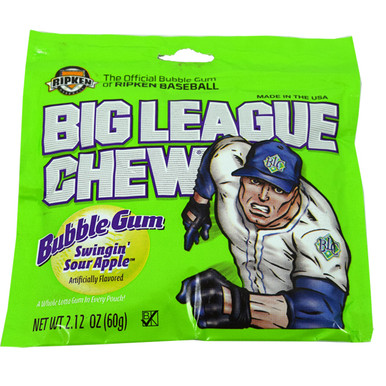 Big League Chew Bubble Gum Original Grape Sour Apple Strawberry