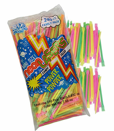 Neon Candy Filled Straws - Candy Store