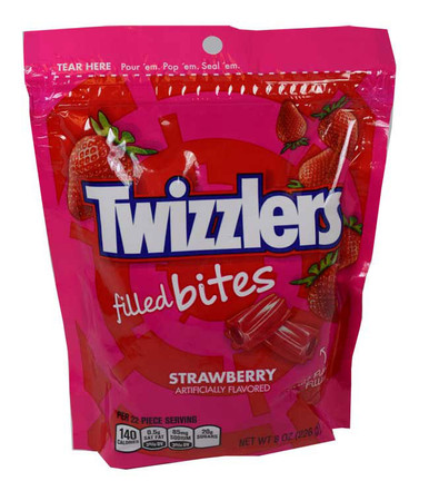 TWIZZLERS Filled Bites Strawberry Flavored Candy, 8 oz bag