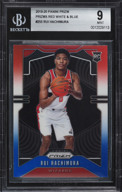 2019 Prizm Rui Hachimura Red White Blue Prizms Rookie BGS 9 Mint